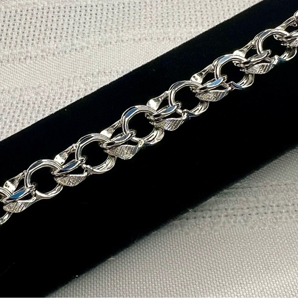 VTG .925β Sterling Bracelet Marked Multi-Links Charm Bracelet Perfect 7β - Picture 2 of 9